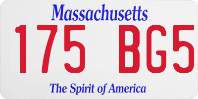 MA license plate 175BG5