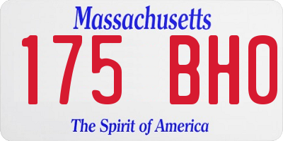 MA license plate 175BH0