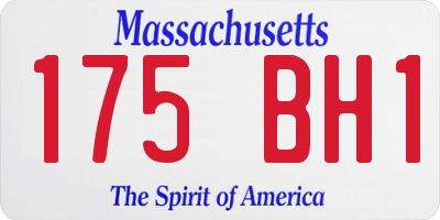 MA license plate 175BH1