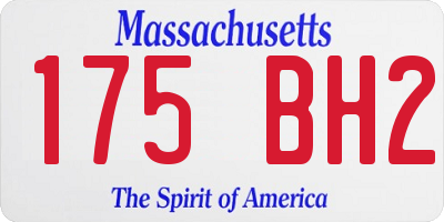 MA license plate 175BH2