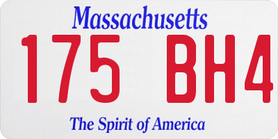MA license plate 175BH4