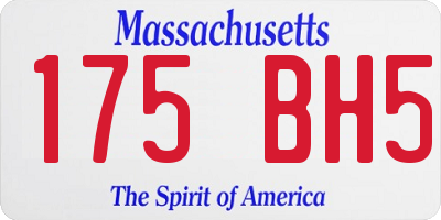 MA license plate 175BH5