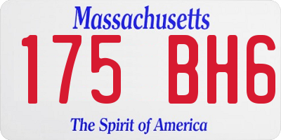 MA license plate 175BH6