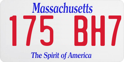 MA license plate 175BH7