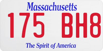 MA license plate 175BH8