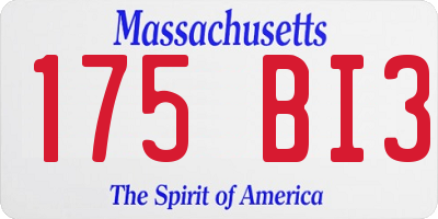 MA license plate 175BI3