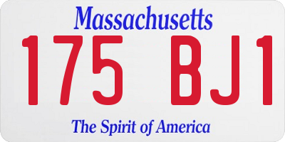 MA license plate 175BJ1