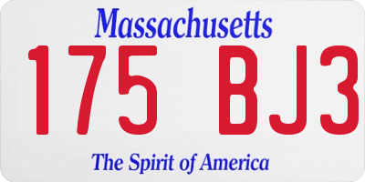 MA license plate 175BJ3
