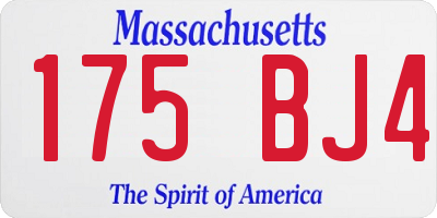 MA license plate 175BJ4