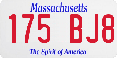MA license plate 175BJ8