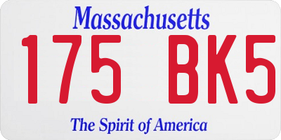 MA license plate 175BK5