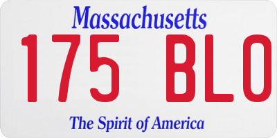 MA license plate 175BL0