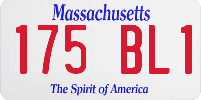 MA license plate 175BL1
