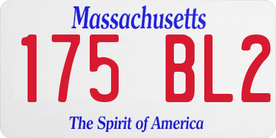 MA license plate 175BL2