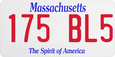 MA license plate 175BL5