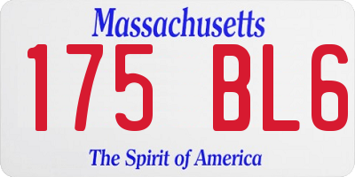 MA license plate 175BL6