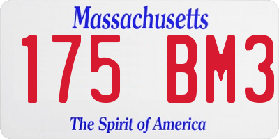 MA license plate 175BM3