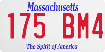 MA license plate 175BM4