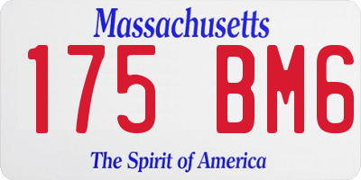 MA license plate 175BM6