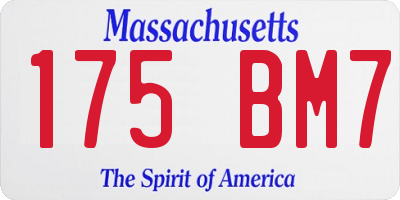 MA license plate 175BM7