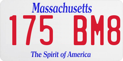 MA license plate 175BM8