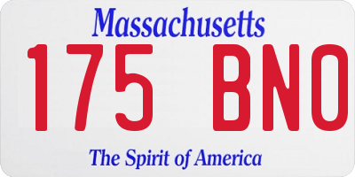 MA license plate 175BN0
