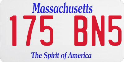 MA license plate 175BN5
