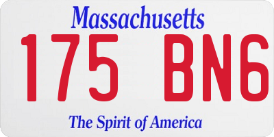 MA license plate 175BN6