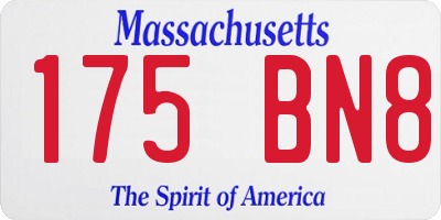 MA license plate 175BN8