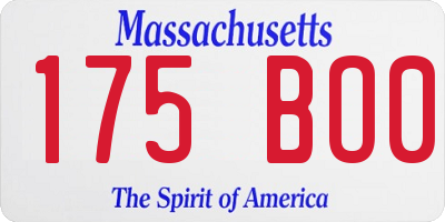 MA license plate 175BO0