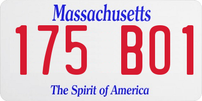 MA license plate 175BO1