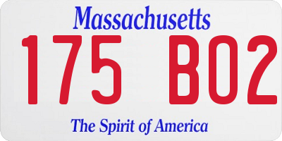 MA license plate 175BO2