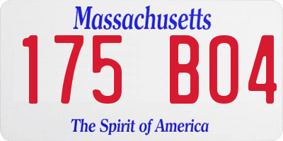 MA license plate 175BO4