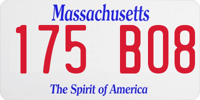 MA license plate 175BO8