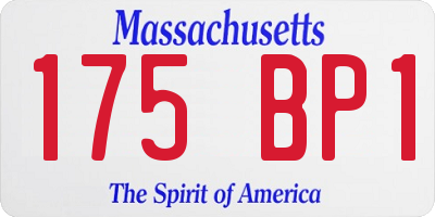 MA license plate 175BP1