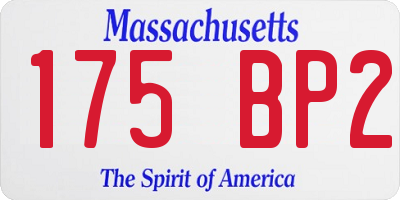 MA license plate 175BP2