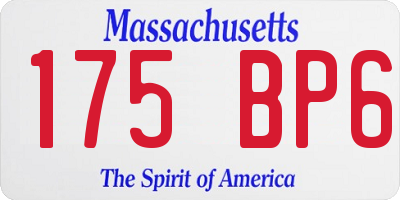 MA license plate 175BP6
