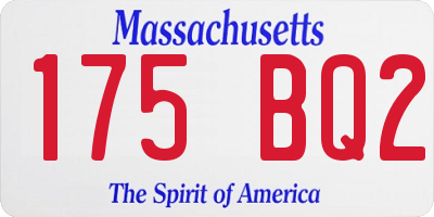 MA license plate 175BQ2