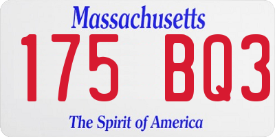 MA license plate 175BQ3