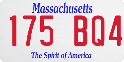 MA license plate 175BQ4