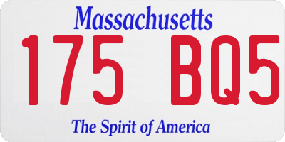 MA license plate 175BQ5