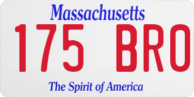 MA license plate 175BR0