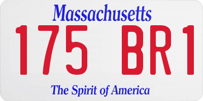 MA license plate 175BR1