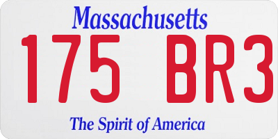 MA license plate 175BR3