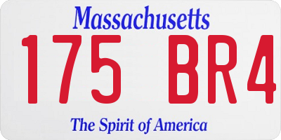 MA license plate 175BR4