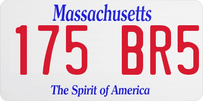 MA license plate 175BR5