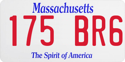 MA license plate 175BR6