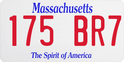 MA license plate 175BR7
