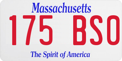 MA license plate 175BS0