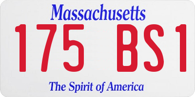 MA license plate 175BS1